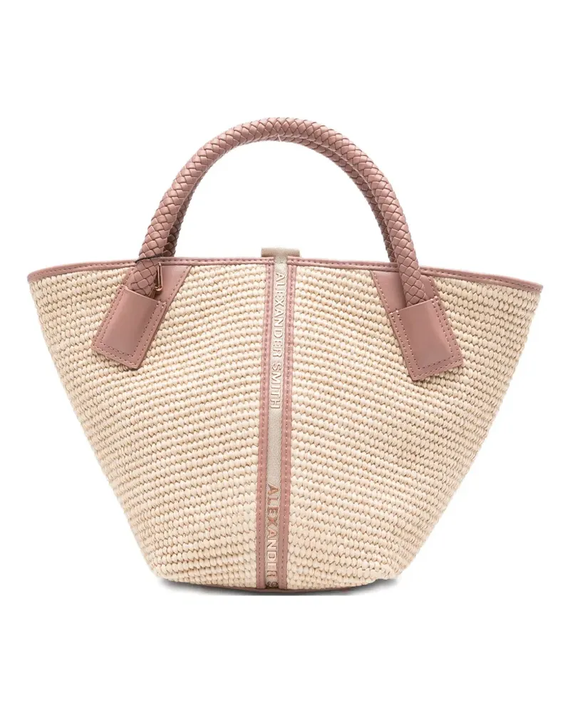 Alexander Smith small Lauren braided-handle tote bag - Nude Nude
