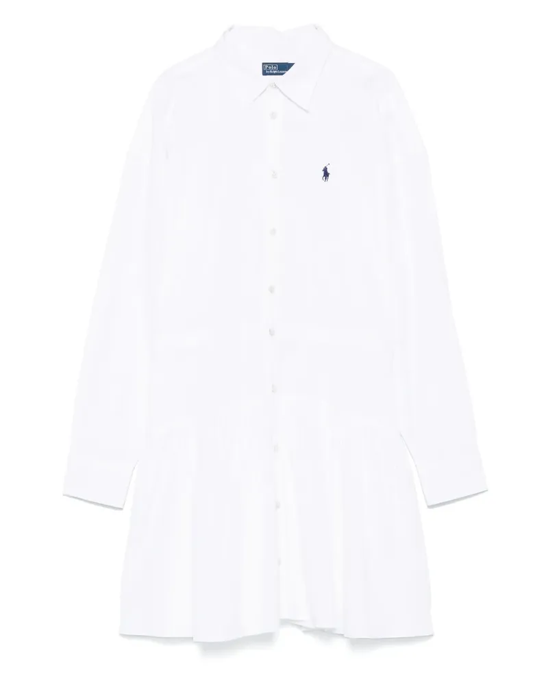 Ralph Lauren Minikleid mit Polo Pony-Stickerei - Weiß Weiß