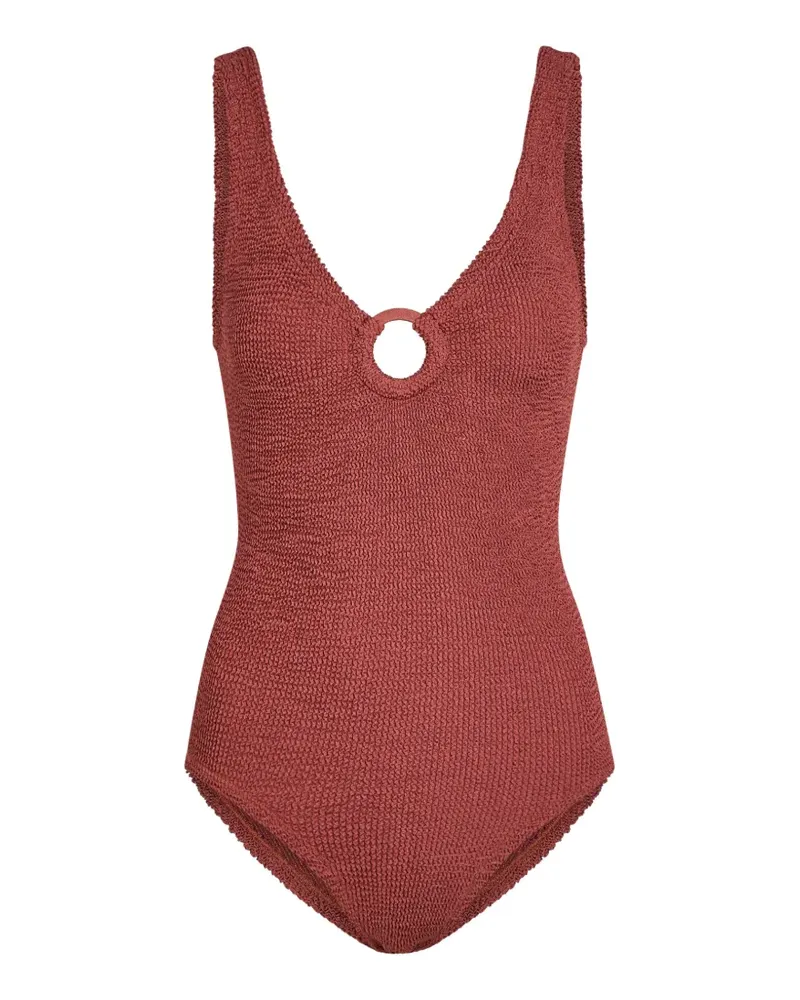 Hunza G Celine ring-detail swimsuit - Rosa Rosa