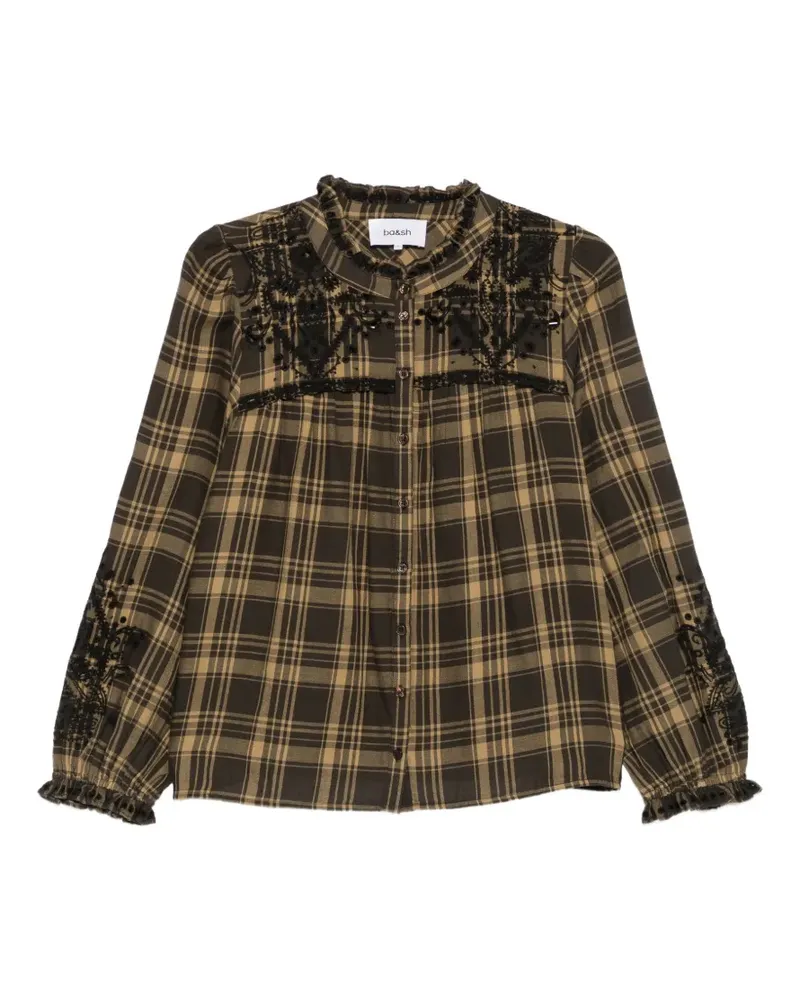 ba&sh Karierte Kaela Bluse mit Stickerei - Grün Grün