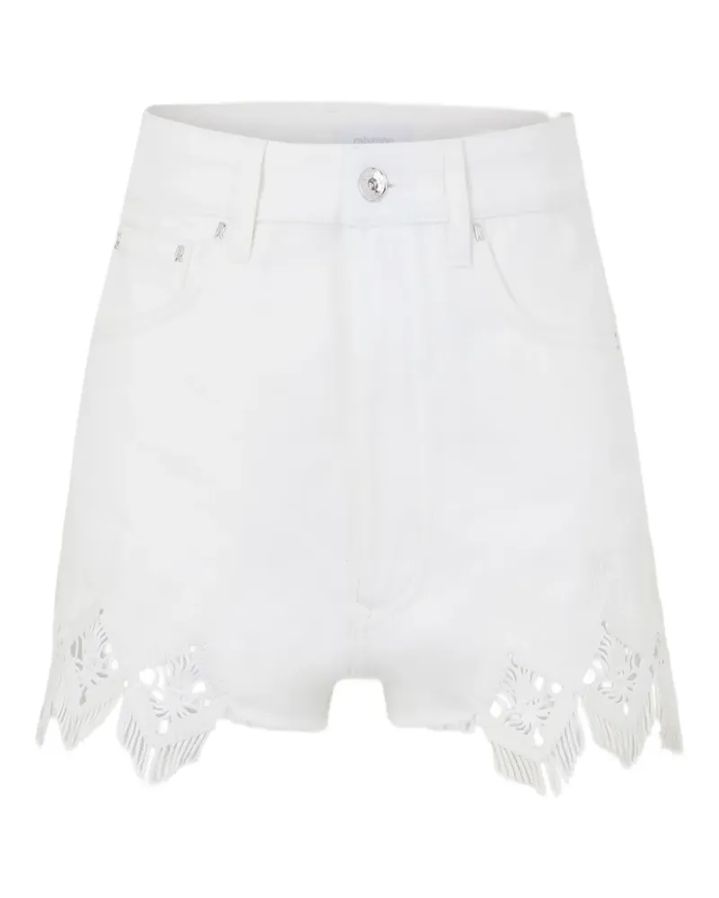 Paco Rabanne Bestickte Shorts mit Wellensaum - Weiß Weiß