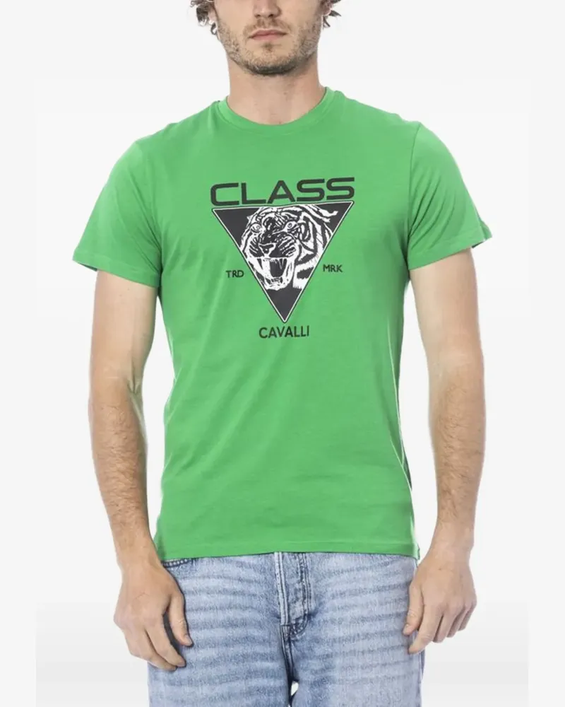 Roberto Cavalli T-Shirt mit Tiger-Print - Grün Grün