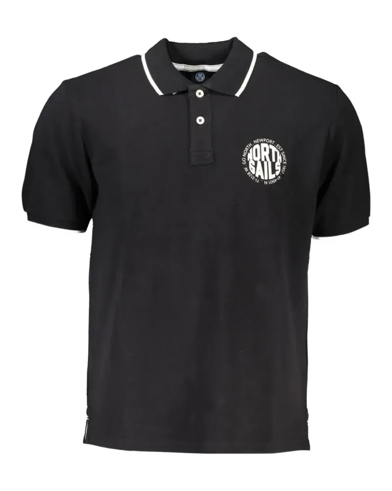 North Sails logo-print polo shirt - Schwarz Schwarz