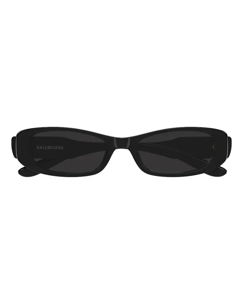 Balenciaga BB logo-plaque rectangle-frame sunglasses - Schwarz Schwarz