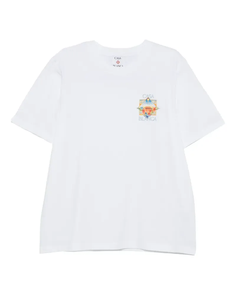 Casablanca Paris Flower Court Icon T-Shirt - Weiß Weiß