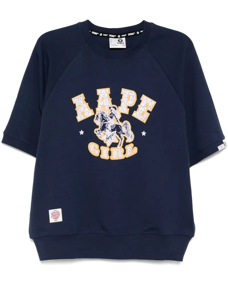 BAPE T-Shirt mit grafischem Print - Blau Blau