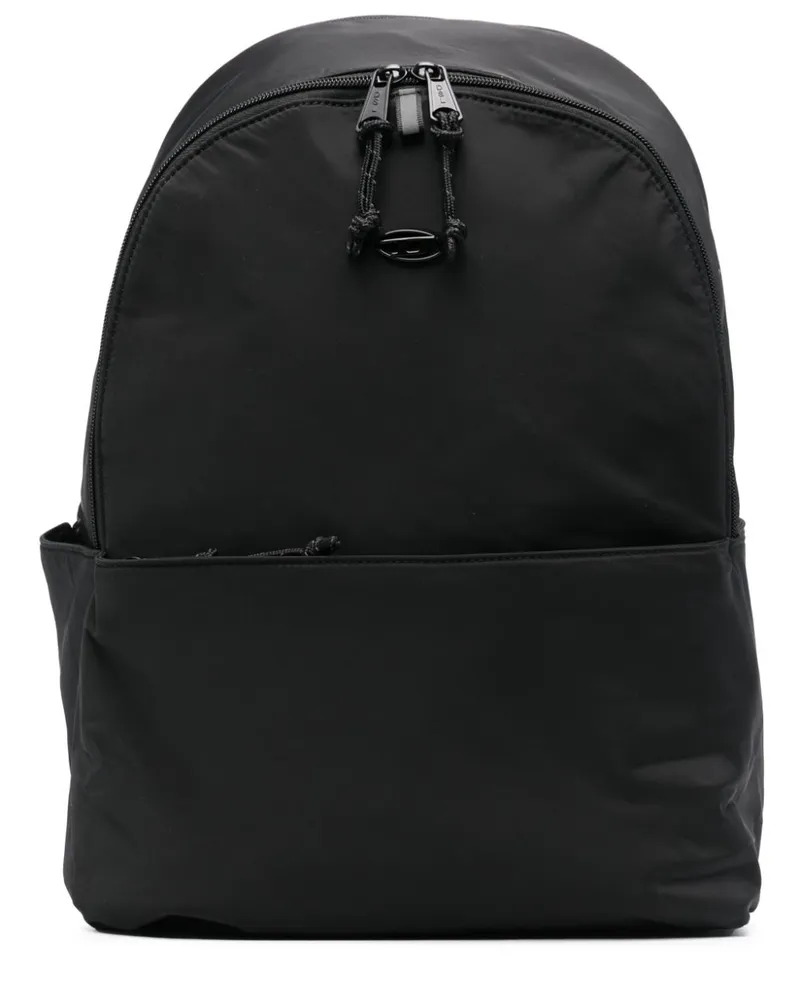 Diesel Rucksack mit Logo-Schild - Schwarz Schwarz