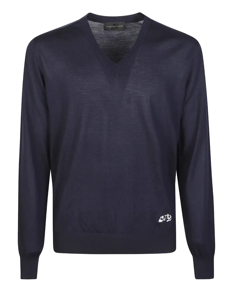 Gabriele Pasini V-neck graphic sweater - Blau Blau