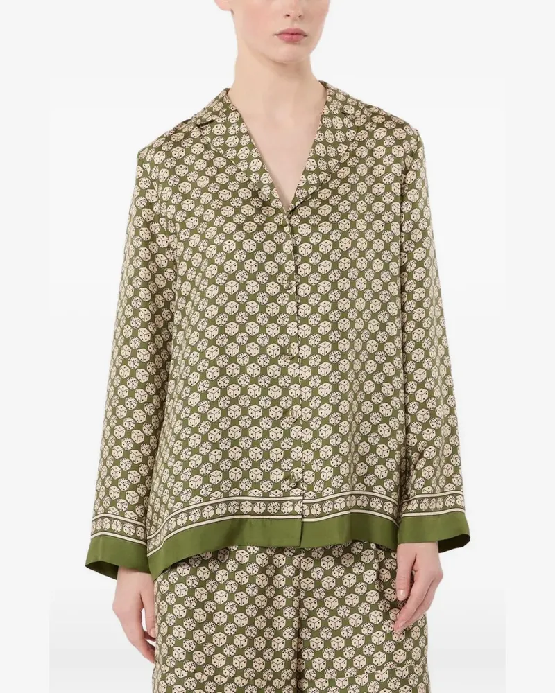 Max Mara geometric-print silk shirt - Grün Grün