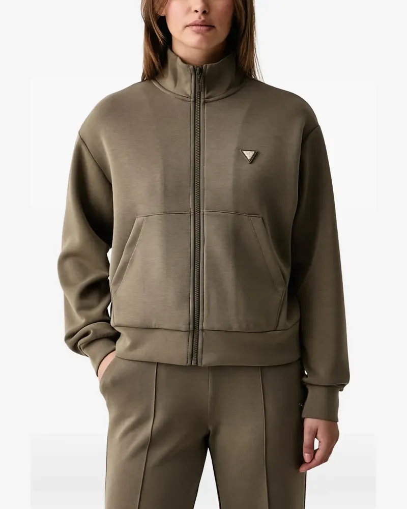 Guess Kapuzenjacke mit Logo-Schild - Grün Grün