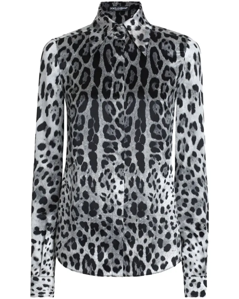 Dolce & Gabbana Bluse mit Leoparden-Print - Grau Grau