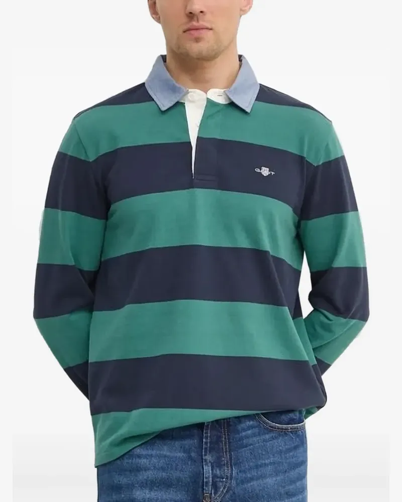 Gant Gestreiftes Poloshirt - Grün Grün