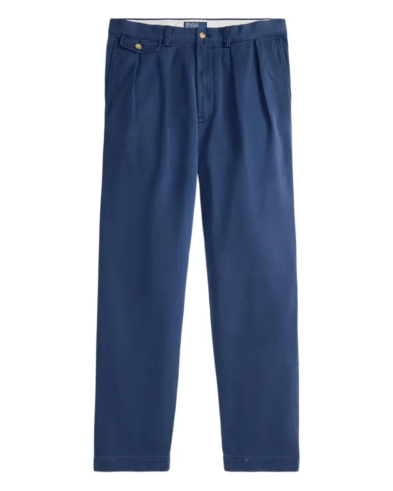 Ralph Lauren Gerade Whitman Hose mit Falten - Blau Blau