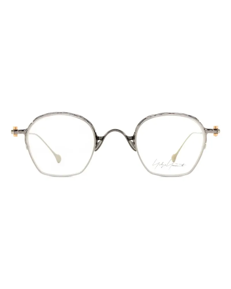 Yohji Yamamoto geometric-frame glasses - Silber Silber