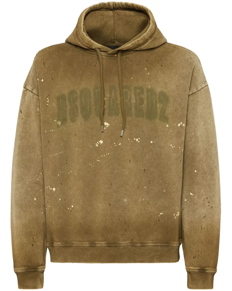 Dsquared2 Hoodie mit Logo-Print Braun