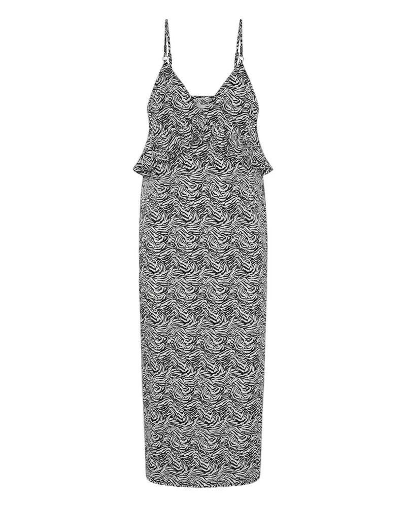 One Teaspoon Interference ruffled-detail midi dress - Weiß Weiß