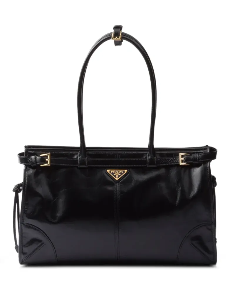 Prada Bonnie large leather handbag - Schwarz Schwarz