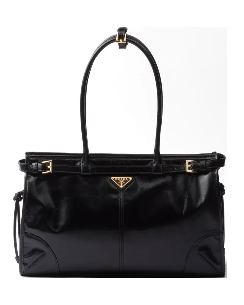 Prada Bonnie large leather handbag - Schwarz Schwarz