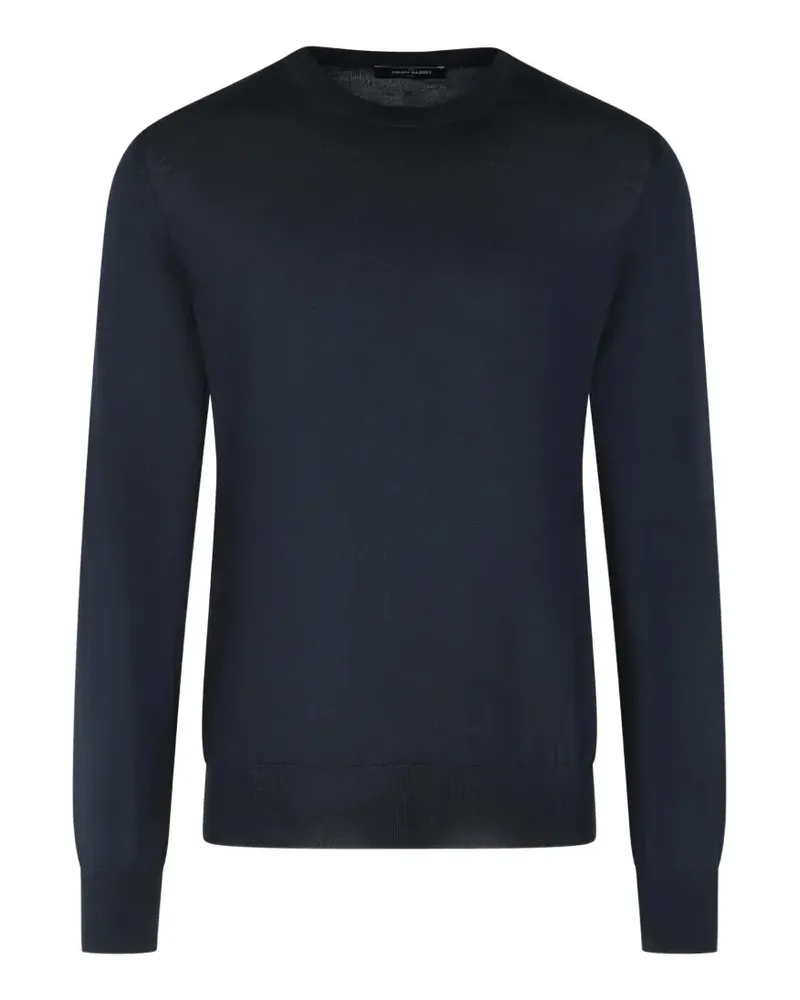 Gran Sasso Pullover mit geripptem Besatz - Blau Blau