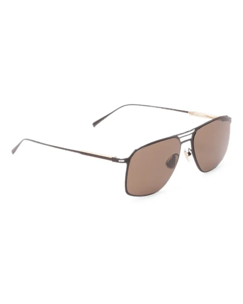 Brunello Cucinelli rectangular titanium sunglasses - Braun Braun