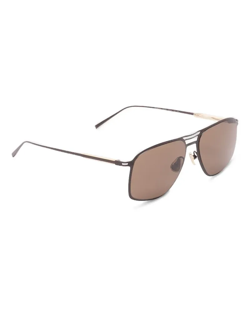 Brunello Cucinelli rectangular titanium sunglasses - Braun Braun