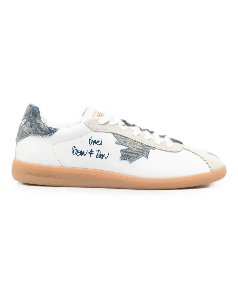 Dsquared2 Rebel denim-patch logo-print sneakers - Weiß Weiß