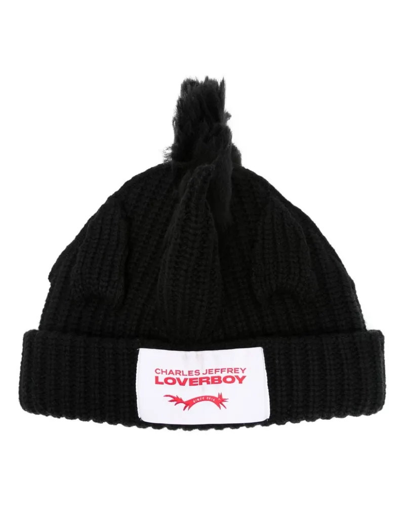 Charles Jeffrey Loverboy Beanie mit Einhorn Schwarz