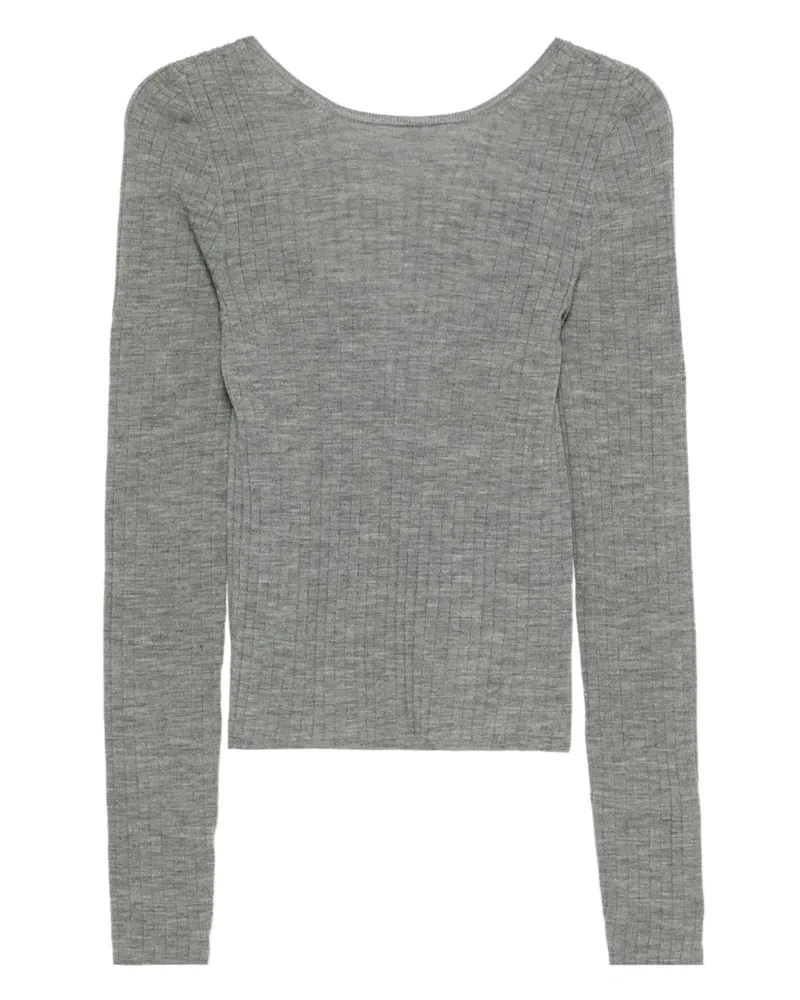 TELA Pullover mit U-Ausschnitt - Grau Grau