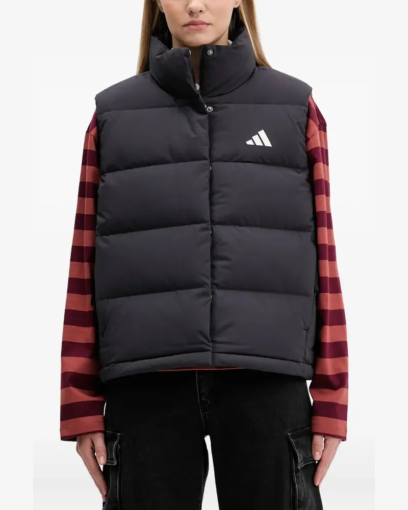 adidas logo-detail down vest - Schwarz Schwarz