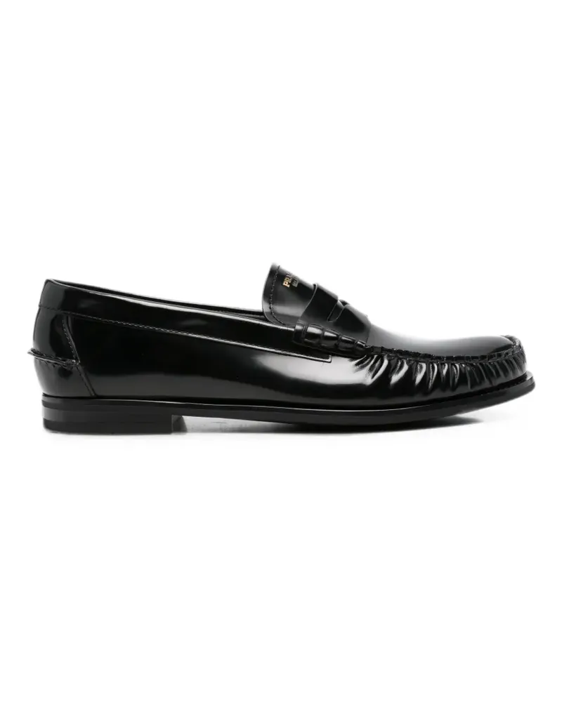 Prada logo-debossed loafers - Schwarz Schwarz