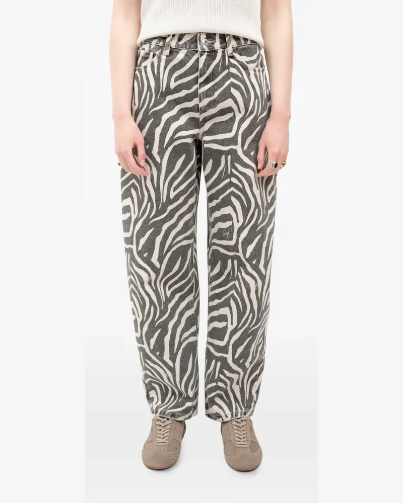 HUGO BOSS zebra-print jeans - Grau Grau