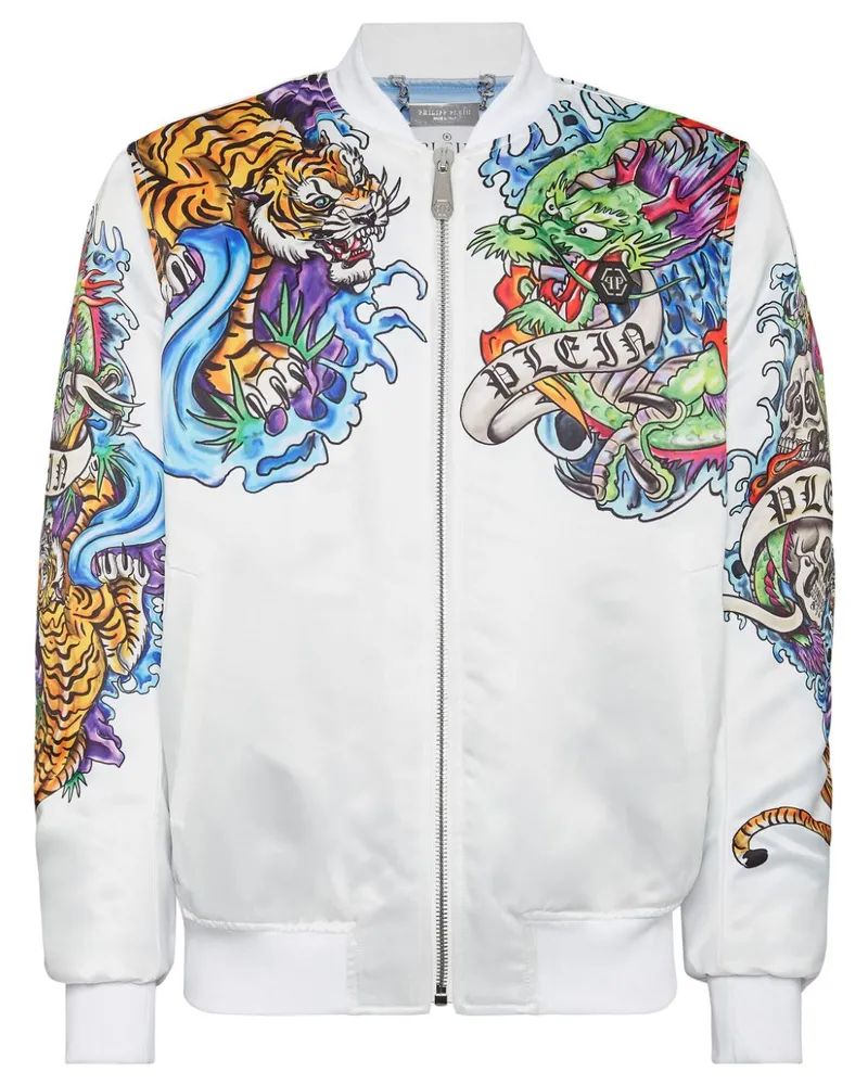 Philipp Plein Bomberjacke mit Tattoo-Print - Weiß Weiß