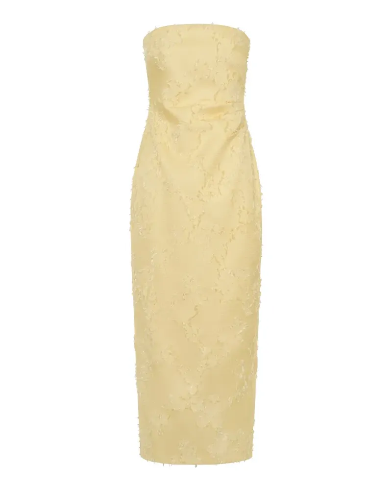 Anna Quan Johanna strapless fringed midi dress - Gelb Gelb