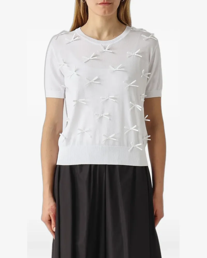 MEIMEIJ bow-embellished T-shirt - Weiß Weiß