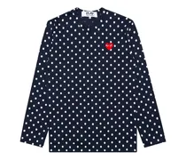 Langarmshirt mit Polka Dots - Blau