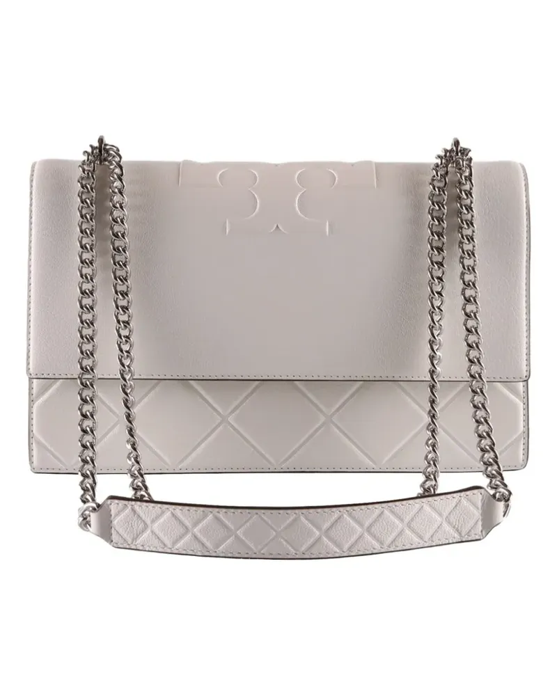 Tory Burch Fleming logo-embossed quilted shoulder bag - Grau Grau