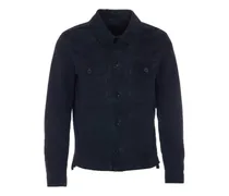 Geknöpfte Jacke aus Wildleder - Blau