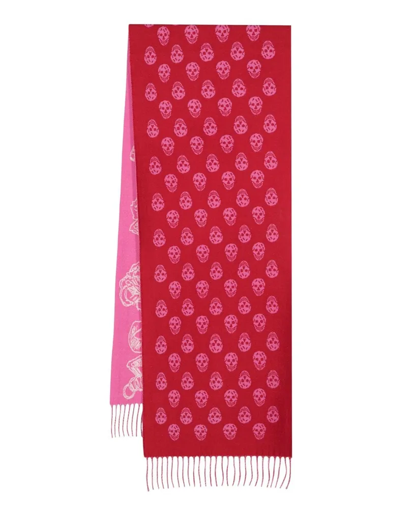 Alexander McQueen Gestrickter Intarsien-Schal - Rosa Rosa