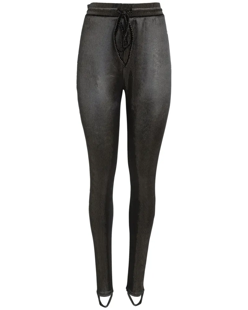 Amir Slama Leggings mit Lurex-Detail - Schwarz Schwarz