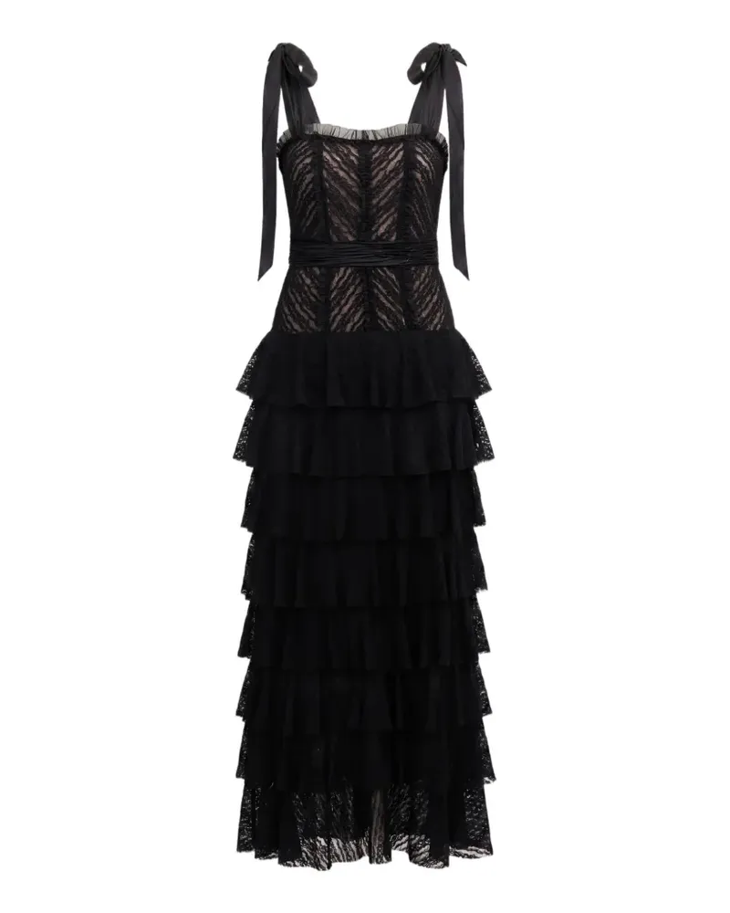 Cinq à Sept Sabrina Lace Nini tiered maxi dress - Schwarz Schwarz