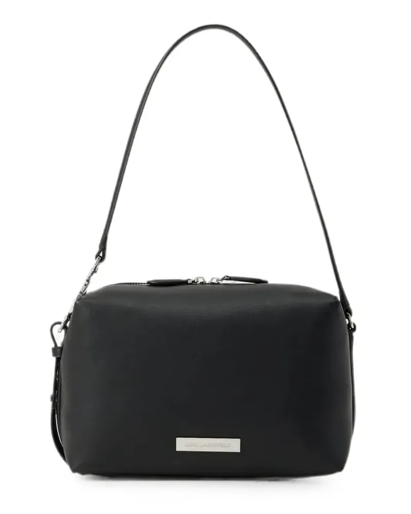 Karl Lagerfeld Tote Bag mit Logo-Schild - Schwarz Schwarz