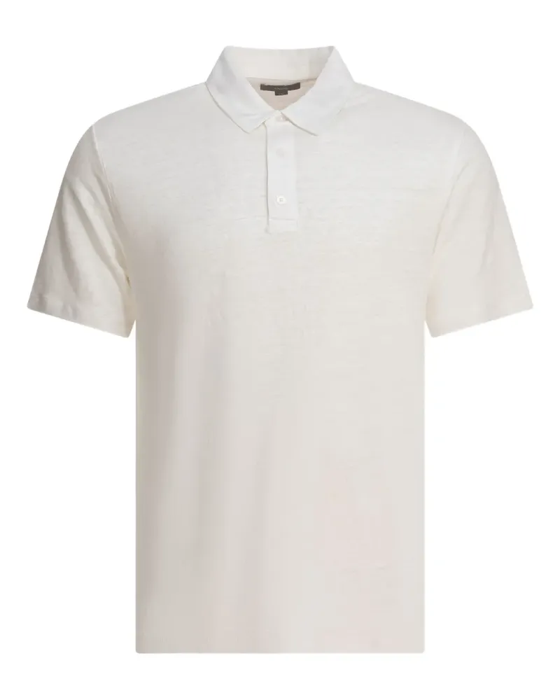 Vince Poloshirt aus Leinen - Weiß Weiß