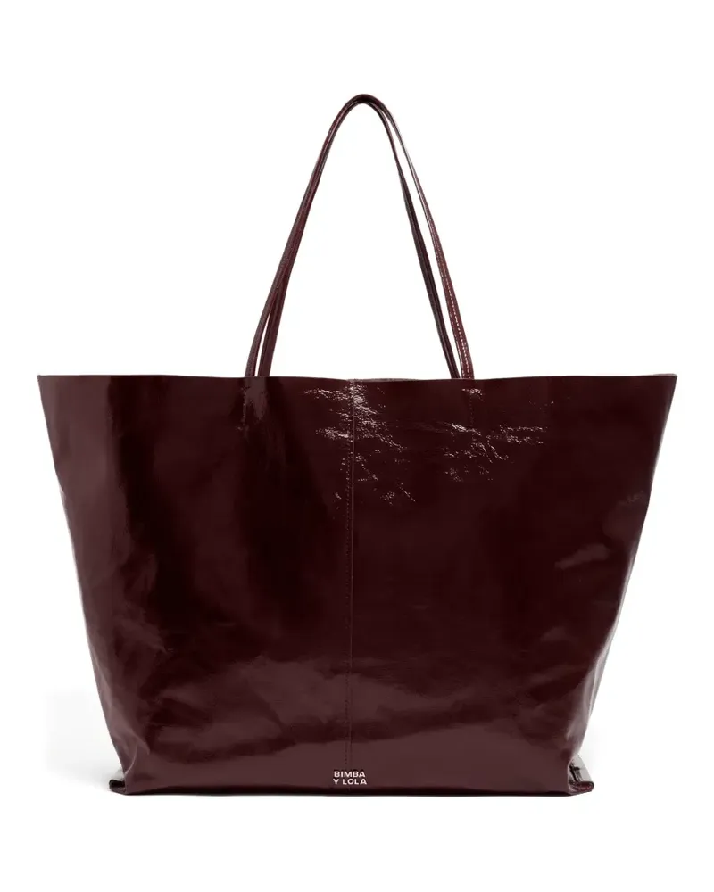 BIMBA Y LOLA Shopper Tote Bag aus Leder - Braun Braun