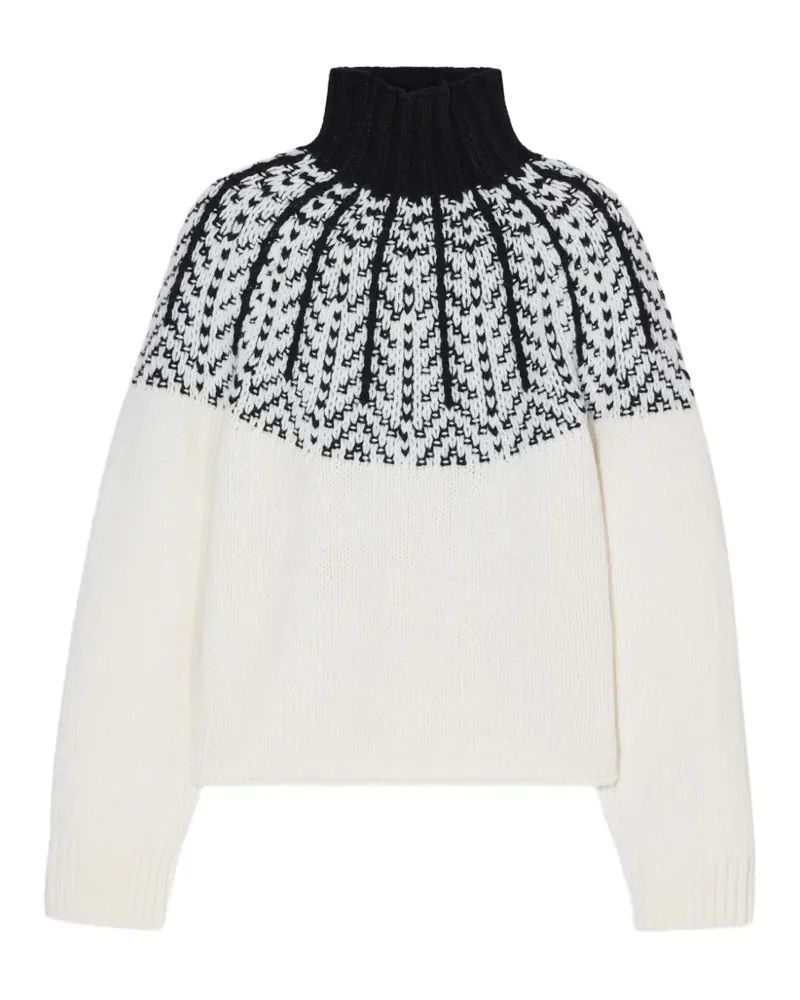 Closed Intarsien-Pullover mit Stehkragen - Weiß Weiß