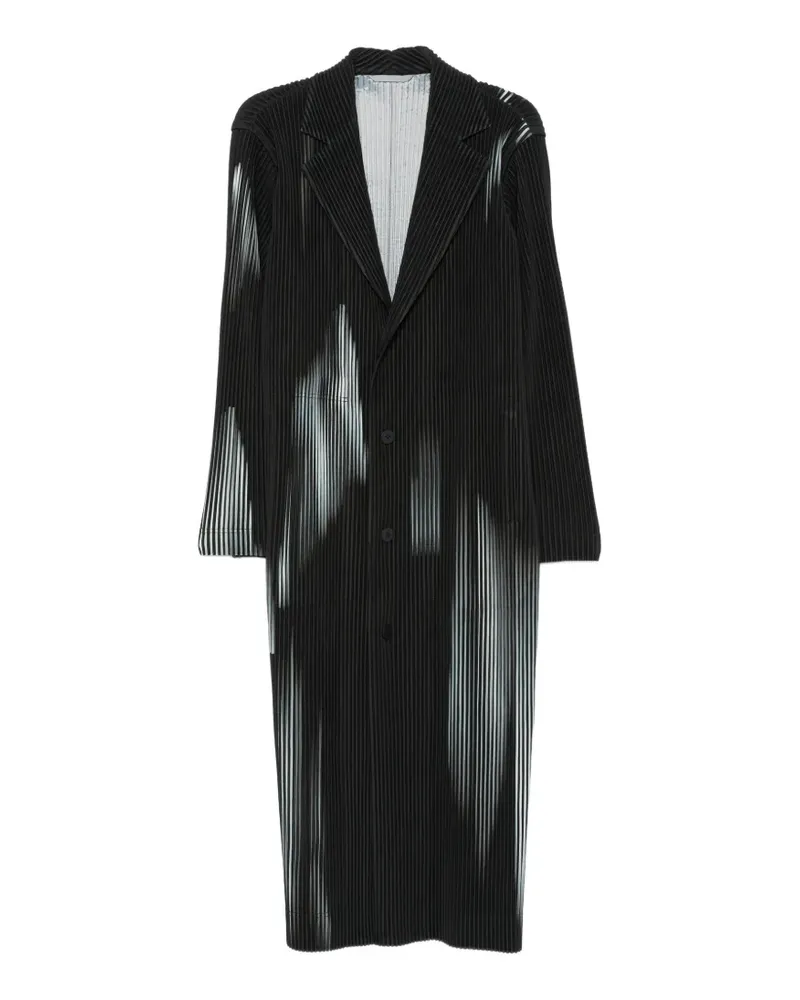 Issey Miyake pleated printed coat - Schwarz Schwarz