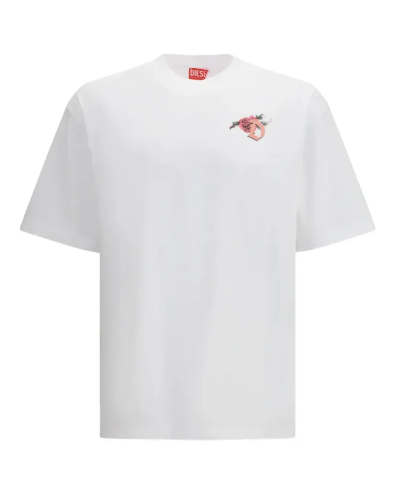 Diesel T-Shirt mit Blumen-Print - Weiß Weiß