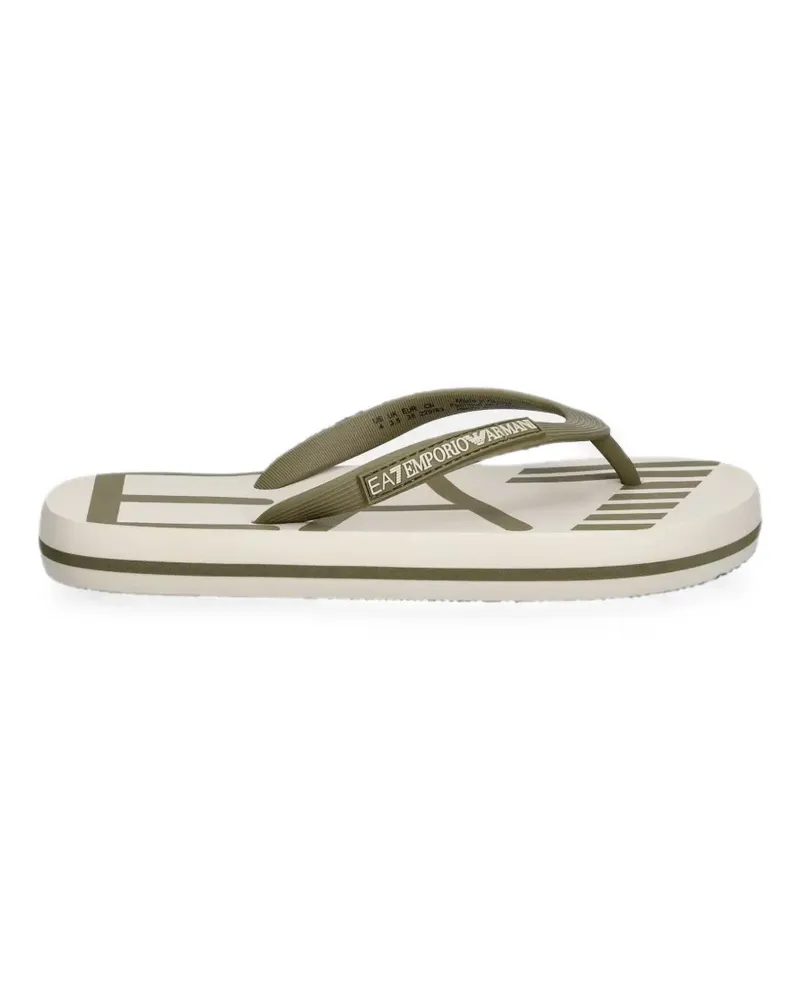 EA7 logo-lettering flip-flops - Nude Nude