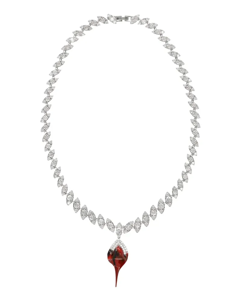 OTTOLINGER Halskette mit kristallverziertem Anhänger - Silber Silber