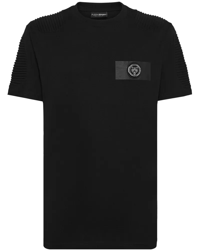 Philipp Plein T-Shirt mit Logo-Patch - Schwarz Schwarz