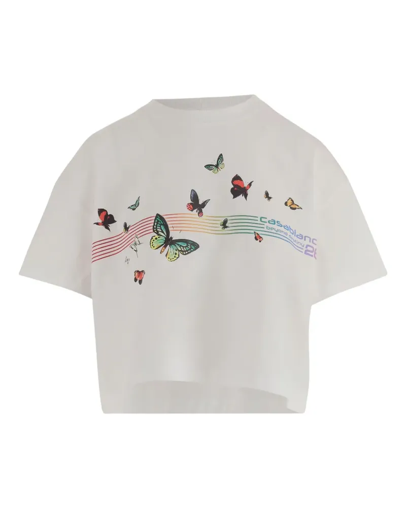 Casablanca Paris T-Shirt mit Logo-Print - Weiß Weiß